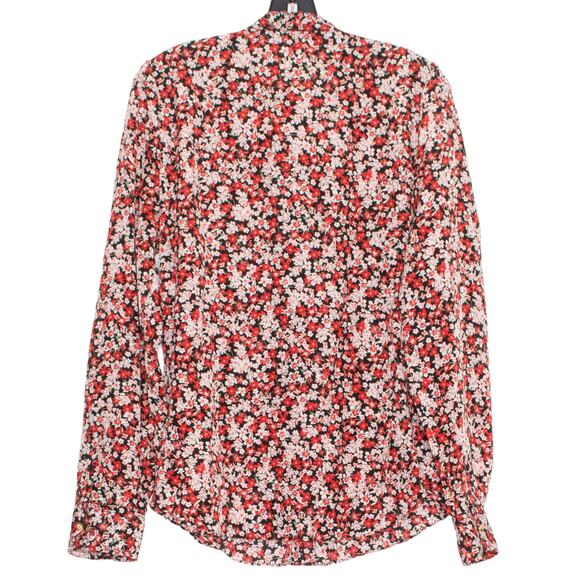 Lauren Ralph Lauren Top Boho Cottage Romantic Feminine Button Up Floral Red XL - Picture 2 of 7
